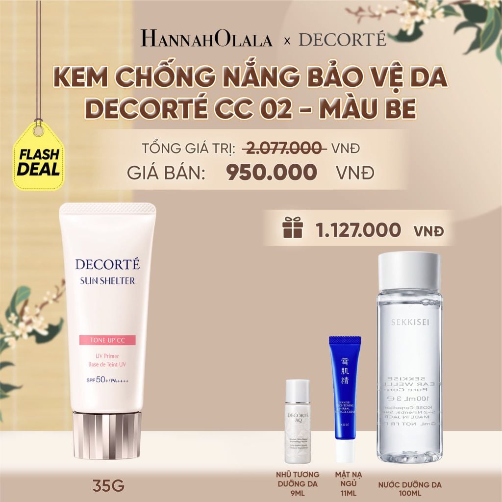  [FLASH DEAL] KEM CHỐNG NẮNG HIỆU CHỈNH TONE DA DECORTÉ SUN SHELTER - A434 
