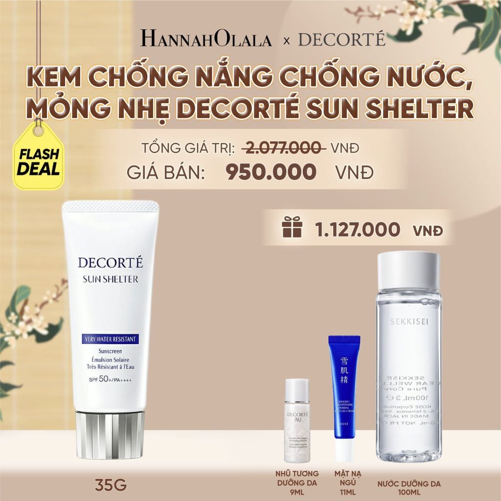  [FLASH DEAL] KEM CHỐNG NẮNG DECORTÉ SUN SHELTER _ KHÔNG NÂNG TÔNG - A431 