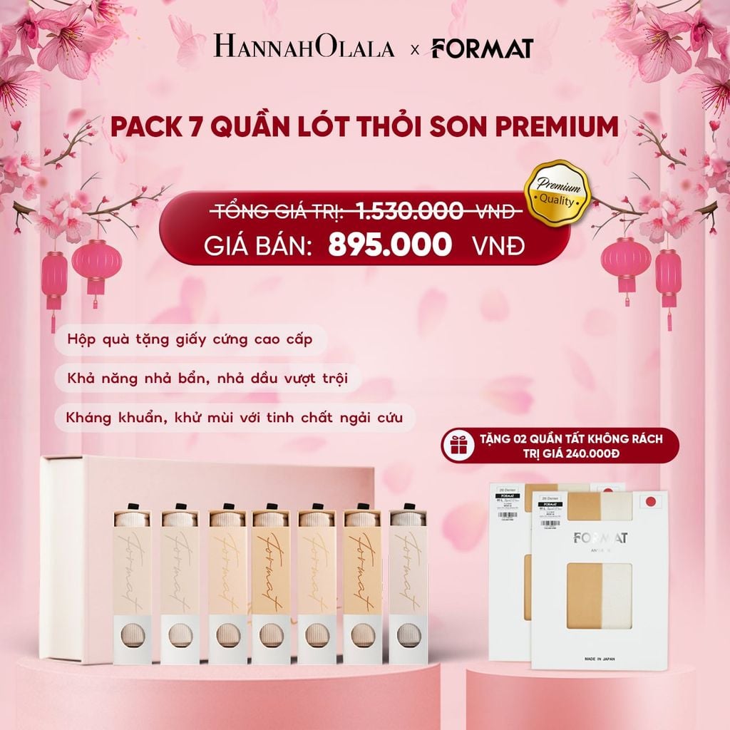  DEAL 1: PACK 7 QUẦN LÓT THỎI SON PREMIUM (NEW) 