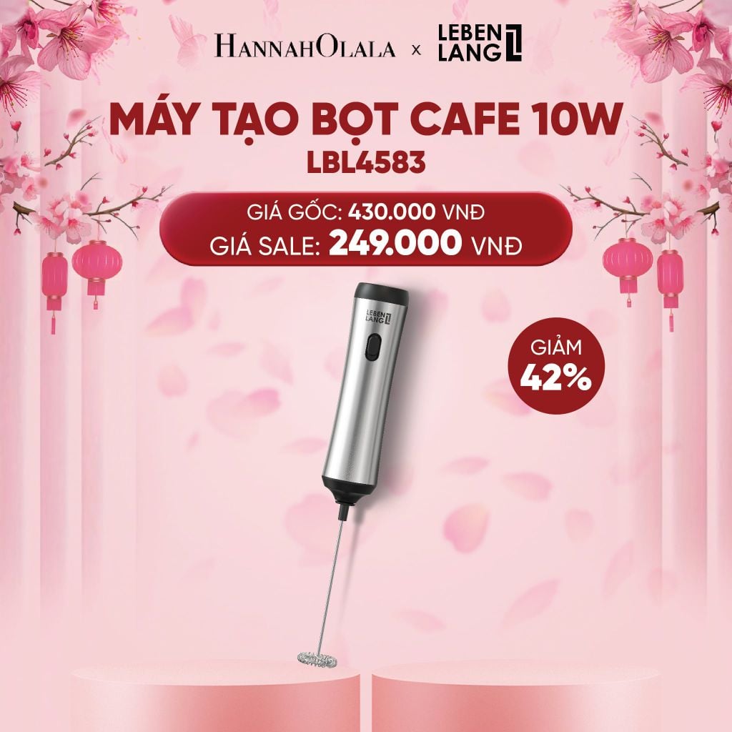  DEAL 4: MÁY ĐÁNH BỌT CAFE DÙNG SẠC LEBENLANG LBL4583, 10W 