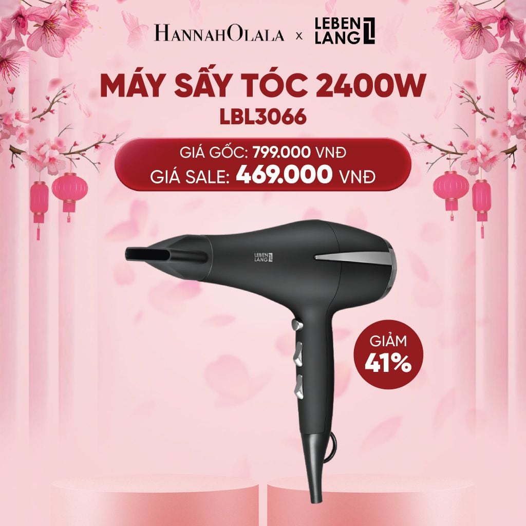  DEAL 3: MÁY SẤY TÓC LEBENLANG LBL3066, 2400W, SẤY TÓC NÓNG LẠNH 2 CHIỀU 