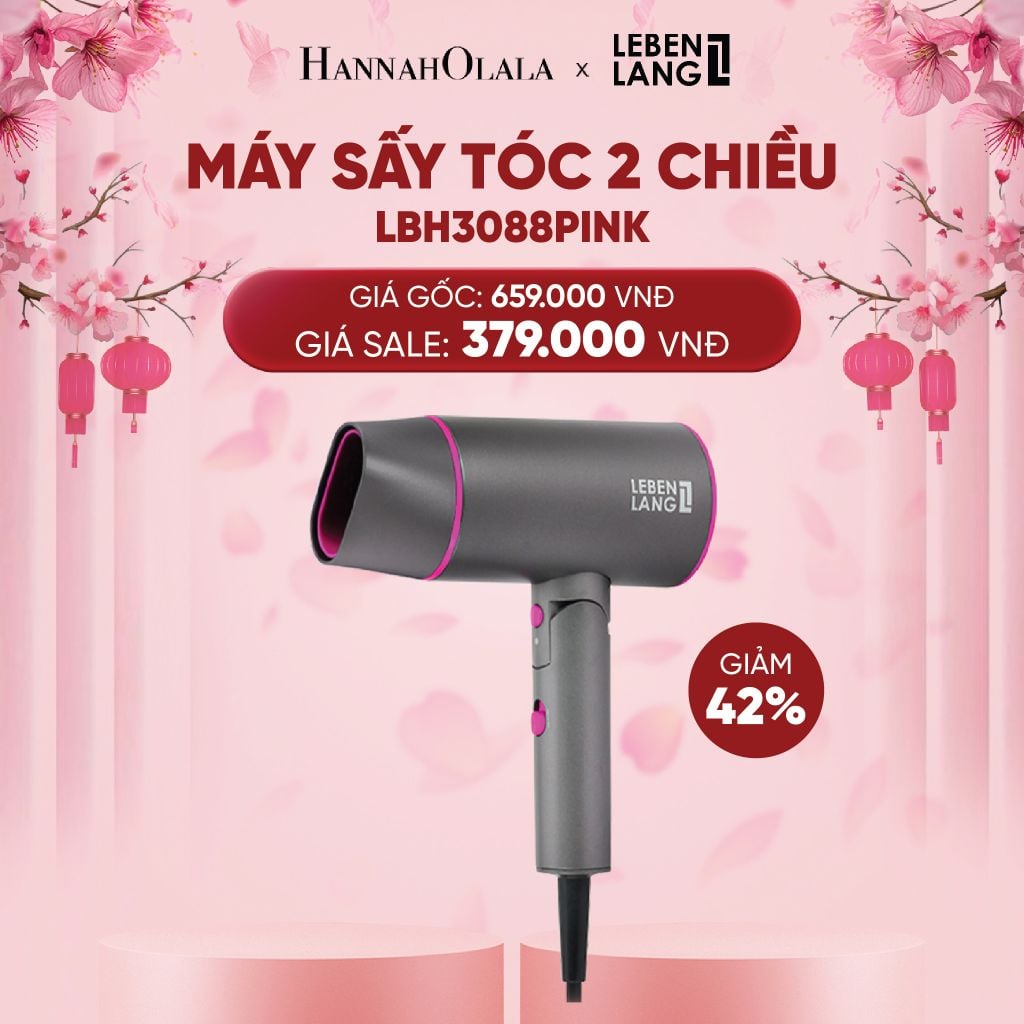  DEAL 5: MÁY SẤY TÓC 2 CHIỀU NÓNG LẠNH LEBENLANG LBH3088, 2100W 