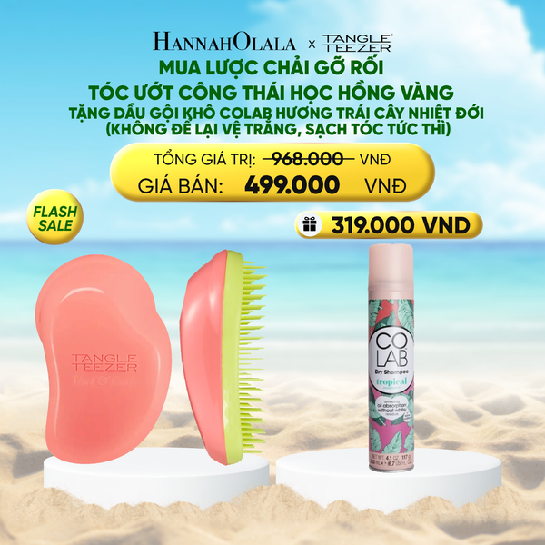  [FLASH SALE] LƯỢC CHẢI GỠ RỐI TÓC ƯỚT CÔNG THÁI HỌC MÀU HỒNG VÀNG TẶNG DẦU GỘI KHÔ COLAB HƯƠNG TRÁI CÂY NHIỆT ĐỚI (KHÔNG ĐỂ LẠI VỆ TRẮNG, SẠCH TÓC TỨC THÌ) 