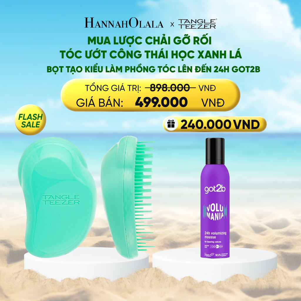  [FLASH SALE] LƯỢC CHẢI GỠ RỐI TÓC ƯỚT CÔNG THÁI HỌC MÀU XANH LÁ TẶNG BỌT TẠO KIỂU LÀM PHỒNG TÓC LÊN ĐẾN 24H GOT2B 