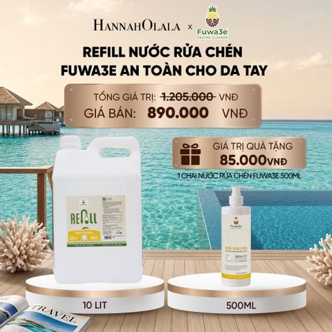  REFILL NƯỚC RỬA CHÉN FUWA3E ECO-ENZYME VỎ DỨA 10 LÍT - DEAL 11_ D154 