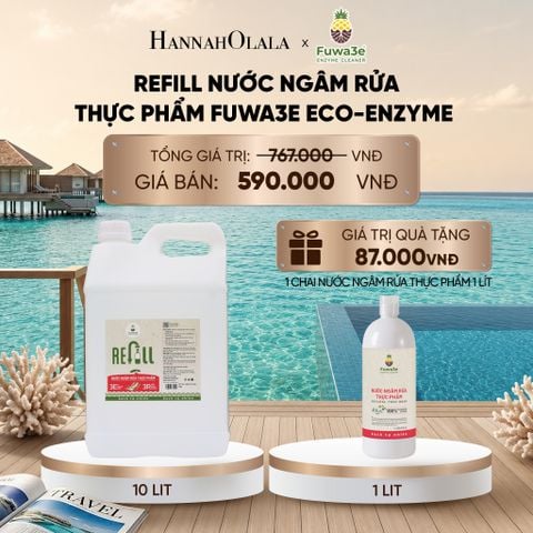  REFILL NƯỚC NGÂM RỬA THỰC PHẨM FUWA3E ECO-ENZYME VỎ DỨA 10 LÍT - DEAL 14_ D164 