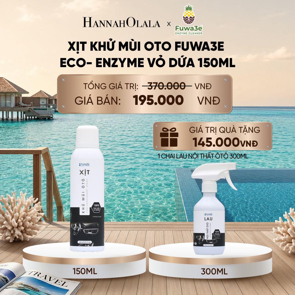  XỊT KHỬ MÙI OTO FUWA3E ECO- ENZYME VỎ DỨA 150ML - DEAL 16_ D791 