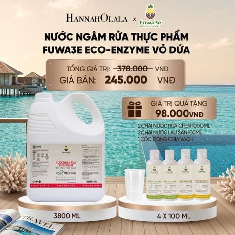  NƯỚC NGÂM RỬA THỰC PHẨM FUWA3E LÀM SẠCH RAU CỦ QUẢ KHỬ MÙI CÁ THỊT 3.8L - DEAL 1_ D176 