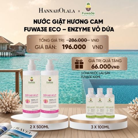  COMBO 2 NƯỚC GIẶT ĐỒ LÓT FUWA3E ECO-ENZYME TỪ VỎ DỨA - DEAL 9_ D174 