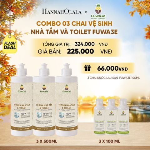  SET VỆ SINH NHÀ TẮM: 03 VỆ SINH BỒN CẦU NHÀ TẮM VÀ TOILET 500ML - DEAL 10 - E642 