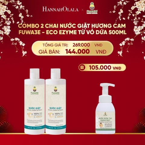  DEAL 10: COMBO 2 NƯỚC GIẶT CAM 500ML ECO - ENZYME TỪ VỎ DỨA 