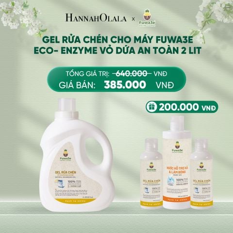 DEAL 11: GEL RỬA CHÉN CHO MÁY FUWA3E 100% ECO- ENZYME VỎ DỨA AN TOÀN 2 LIT 