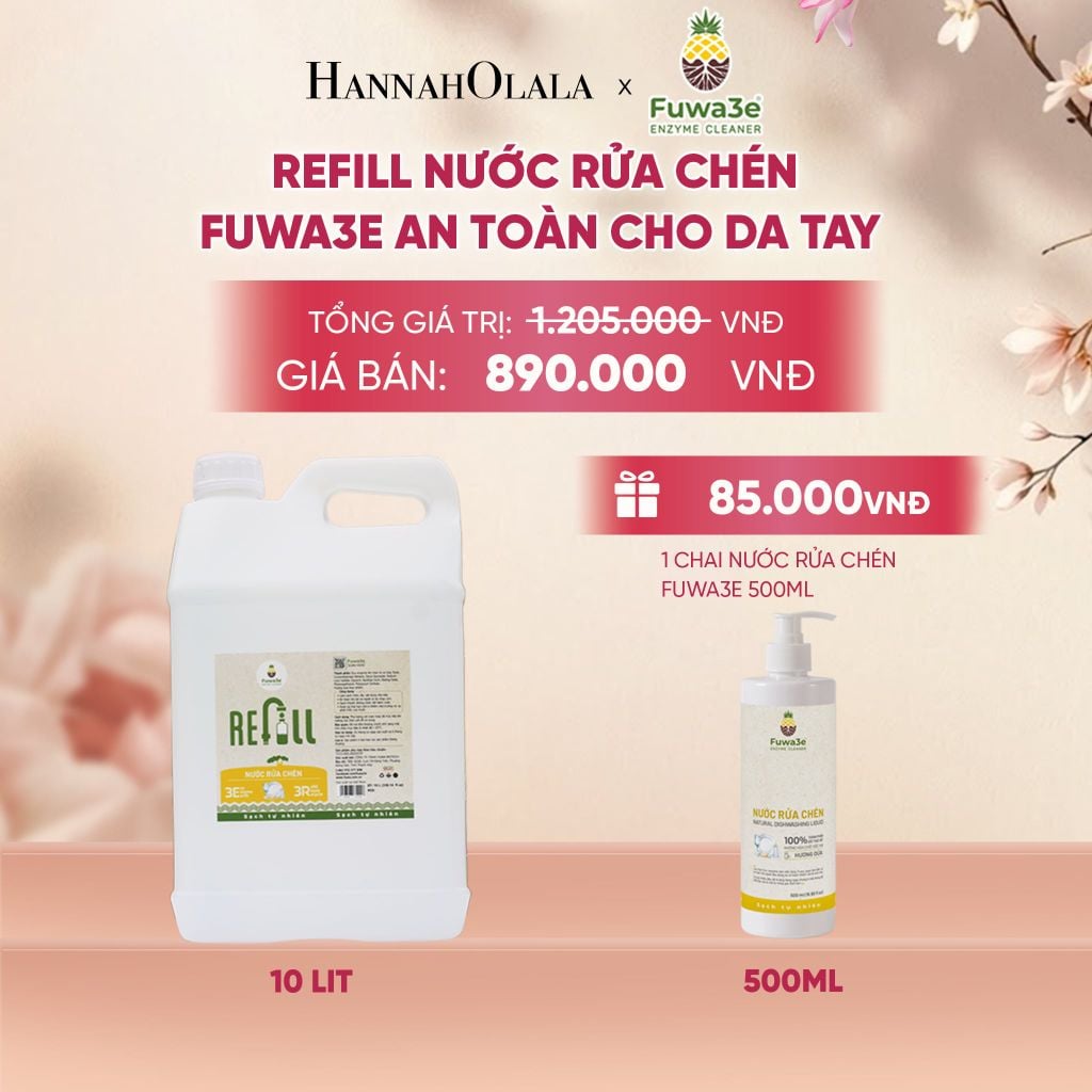  REFILL NƯỚC RỬA CHÉN FUWA3E ECO-ENZYME VỎ DỨA 10 LÍT - DEAL 11 - A129 