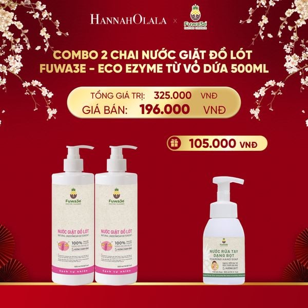  DEAL 11: COMBO 2 NƯỚC GIẶT ĐỒ LÓT FUWA3E ECO - ENZYME TỪ VỎ DỨA 