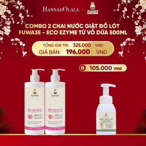  DEAL 11: COMBO 2 NƯỚC GIẶT ĐỒ LÓT FUWA3E ECO - ENZYME TỪ VỎ DỨA 