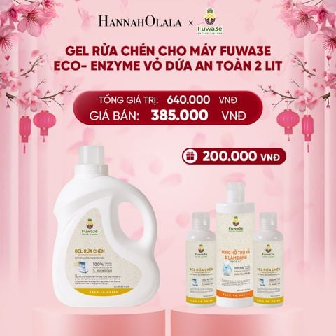  DEAL 11: GEL RỬA CHÉN CHO MÁY FUWA3E 100% ECO- ENZYME VỎ DỨA AN TOÀN 2 LIT 