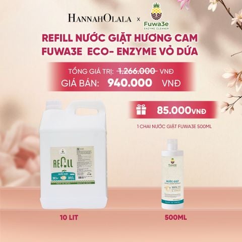  REFILL NƯỚC GIẶT CAM FUWA3E ECO-ENZYME VỎ DỨA 10 LÍT - DEAL 12 - A130 