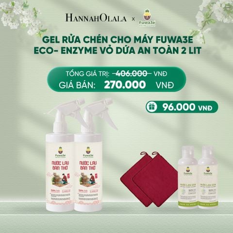  DEAL 12: COMBO 2 NƯỚC LAU BÀN THỜ, ĐỒ GỖ FUWA3E TỪ ECO-ENZYME VỎ DỨA 500ML 