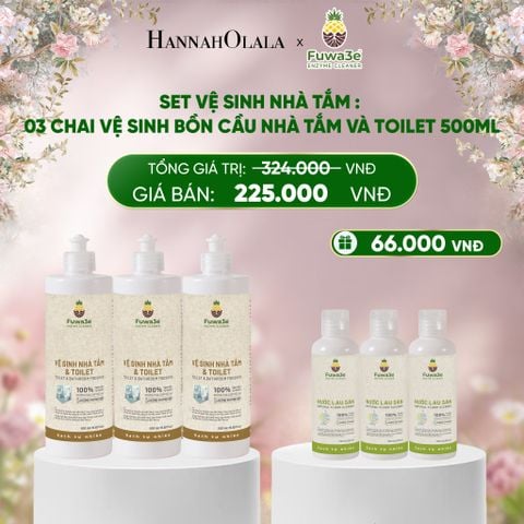  DEAL 12: SET VỆ SINH NHÀ TẮM : 03 VỆ SINH BỒN CẦU NHÀ TẮM VÀ TOILET 500ML 
