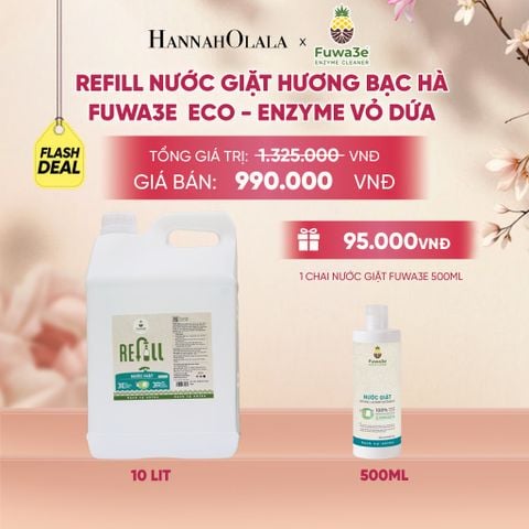 REFILL NƯỚC GIẶT BẠC HÀ FUWA3E ECO-ENZYME VỎ DỨA 10 LÍT - DEAL 13 - A131 