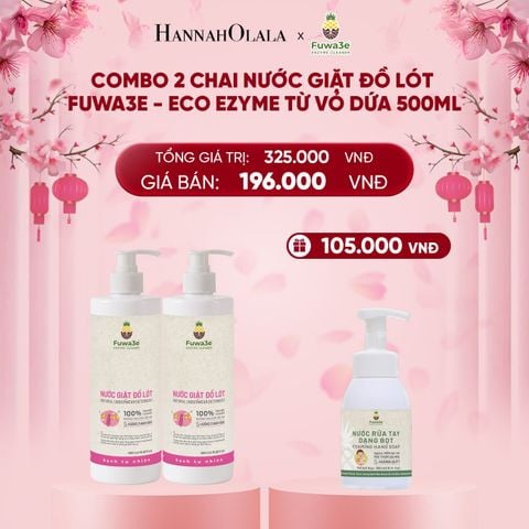  DEAL 13: COMBO 2 NƯỚC GIẶT ĐỒ LÓT FUWA3E ECO - ENZYME TỪ VỎ DỨA 