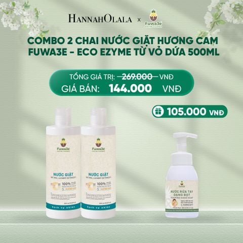  DEAL 14: COMBO 2 NƯỚC GIẶT CAM 500ML ECO - ENZYME TỪ VỎ DỨA 