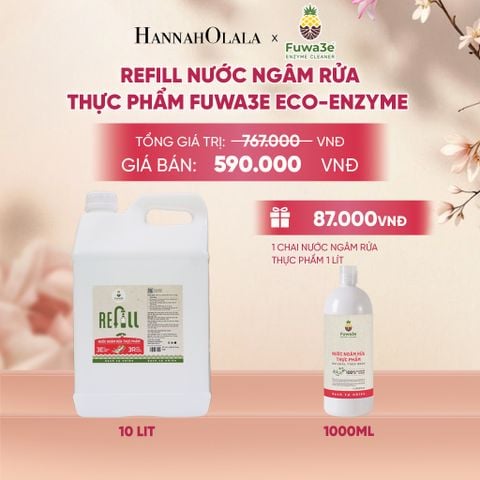  REFILL NƯỚC NGÂM RỬA THỰC PHẨM FUWA3E ECO-ENZYME VỎ DỨA 10 LÍT - DEAL 14 - A132 