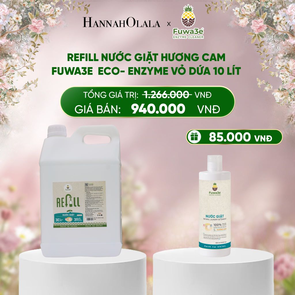  E1115_DEAL 15: REFILL NƯỚC GIẶT CAM FUWA3E ECO- ENZYME VỎ DỨA 10 LÍT 