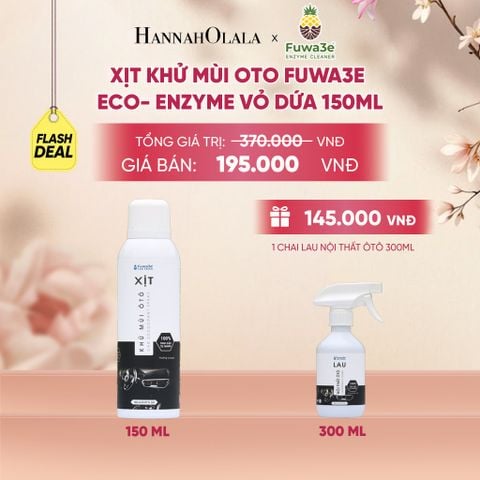  XỊT KHỬ MÙI OTO FUWA3E ECO-ENZYME VỎ DỨA 150ML - DEAL 16 - A1420 