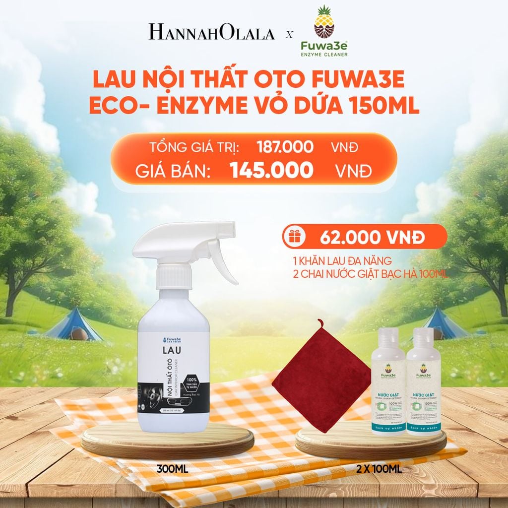  LAU NỘI THẤT OTO FUWA3E ECO- ENZYME VỎ DỨA 150ML - DEAL 17 