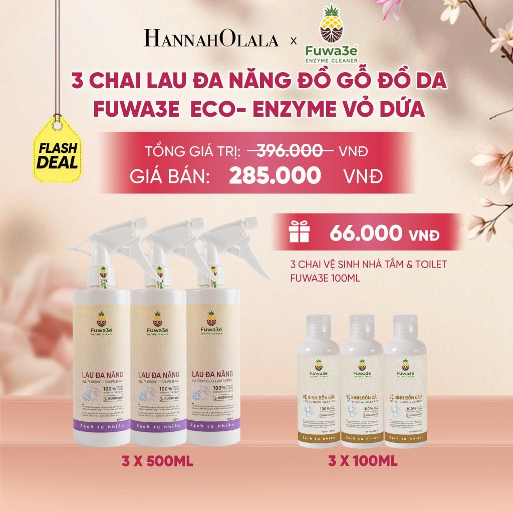  COMBO 3 LAU ĐA NĂNG BẾP ĐỒ GỖ ĐỒ DA FUWA3E ECO-ENZYME VỎ DỨA - DEAL 17 - A134 