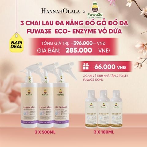  COMBO 3 LAU ĐA NĂNG BẾP ĐỒ GỖ ĐỒ DA FUWA3E ECO-ENZYME VỎ DỨA - DEAL 17 - A134 