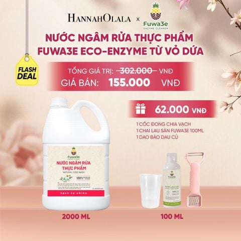  NƯỚC NGÂM RỬA THỰC PHẨM FUWA3E LÀM SẠCH RAU CỦ QUẢ, KHỬ MÙI CÁ THỊT 2L - DEAL 18 - A135 