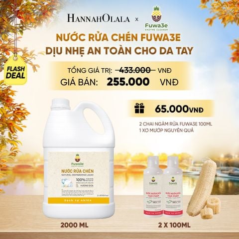  NƯỚC RỬA CHÉN FUWA3E ECO- ENZYME VỎ DỨA AN TOÀN CHO DA TAY 2L - DEAL 19 - E651 