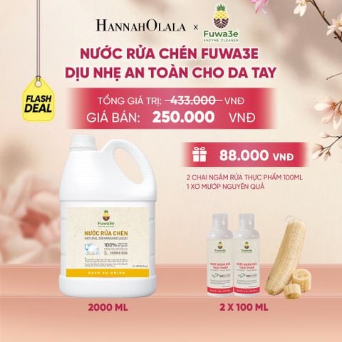  NƯỚC RỬA CHÉN FUWA3E ECO-ENZYME VỎ DỨA AN TOÀN CHO DA TAY 2L - DEAL 19 - A136 