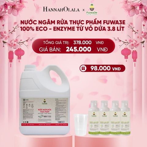  DEAL 1: NƯỚC NGÂM RỬA THỰC PHẨM FUWA3E LÀM SẠCH RAU CỦ QUẢ, KHỬ MÙI CÁ THỊT 3.8L 