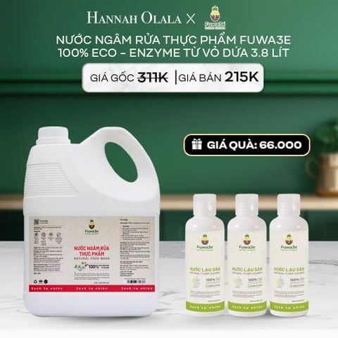  DEAL 1: NƯỚC NGÂM RỬA THỰC PHẨM FUWA3E LÀM SẠCH RAU CỦ QUẢ, KHỬ MÙI CÁ THỊT 3.8L 