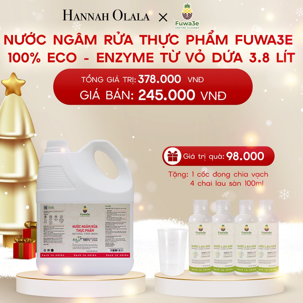 A50_DEAL 1: NƯỚC NGÂM RỬA THỰC PHẨM FUWA3E LÀM SẠCH RAU CỦ QUẢ, KHỬ MÙI CÁ THỊT 3.8L 