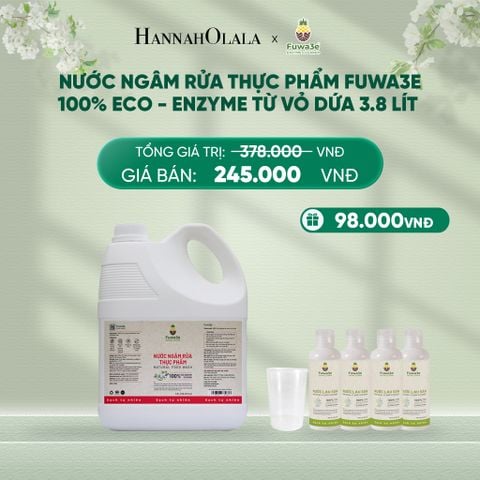  DEAL 1: NƯỚC NGÂM RỬA THỰC PHẨM FUWA3E LÀM SẠCH RAU CỦ QUẢ, KHỬ MÙI CÁ THỊT 3.8L 
