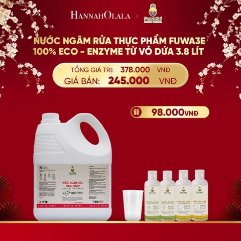  DEAL 1: NƯỚC NGÂM RỬA THỰC PHẨM FUWA3E LÀM SẠCH RAU CỦ QUẢ, KHỬ MÙI CÁ THỊT 3.8L 