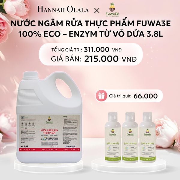  E443: DEAL 1: NƯỚC NGÂM RỬA THỰC PHẨM FUWA3E LÀM SẠCH RAU CỦ QUẢ, KHỬ MÙI CÁ THỊT 3.8L 
