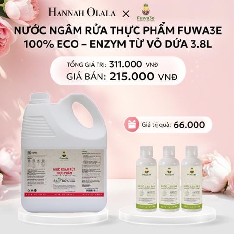  E443: DEAL 1: NƯỚC NGÂM RỬA THỰC PHẨM FUWA3E LÀM SẠCH RAU CỦ QUẢ, KHỬ MÙI CÁ THỊT 3.8L 