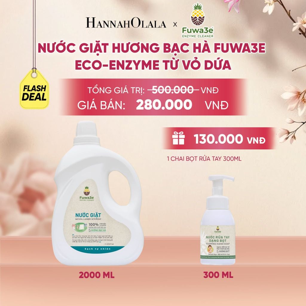  NƯỚC GIẶT BẠC HÀ FUWA3E ECO-ENZYME VỎ DỨA 2 LÍT - DEAL 20 - A137 