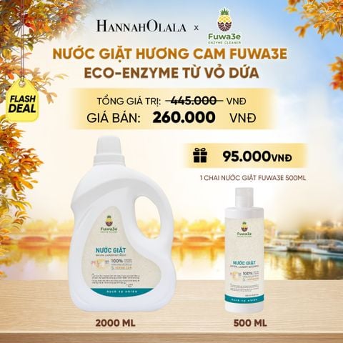  NƯỚC GIẶT CAM FUWA3E ECO- ENZYME VỎ DỨA 2 LÍT - DEAL 21 - E654 