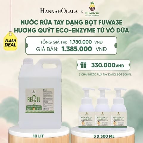  NƯỚC RỬA TAY FUWA3E ECO-ENZYME VỎ DỨA REFILL 10 LÍT - DEAL 23 - A1952 