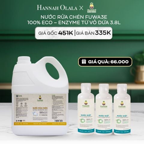  DEAL 2: NƯỚC RỬA CHÉN FUWA3E ECO- ENZYME VỎ DỨA AN TOÀN CHO DA TAY 3.8L 
