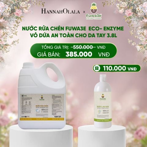  DEAL 2: NƯỚC RỬA CHÉN FUWA3E ECO- ENZYME VỎ DỨA AN TOÀN CHO DA TAY 3.8L 