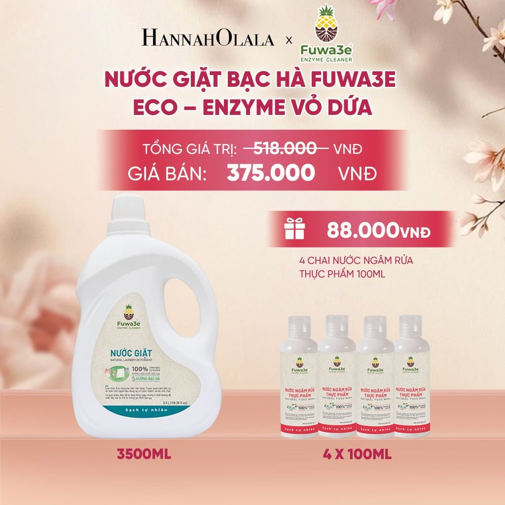  NƯỚC GIẶT BẠC HÀ FUWA3E PHÙ HỢP CHO ĐỒ LÓT, ĐỒ LỤA VÀ AN TOÀN CHO EM BÉ 3.5L - DEAL 3 - A138 