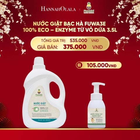  DEAL 3: NƯỚC GIẶT BẠC HÀ FUWA3E PHÙ HỢP CHO ĐỒ LÓT ĐỒ LỤA VÀ AN TOÀN CHO EM BÉ 3.5L 