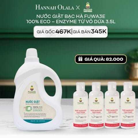 DEAL 3: NƯỚC GIẶT BẠC HÀ FUWA3E PHÙ HỢP CHO ĐỒ LÓT ĐỒ LỤA VÀ AN TOÀN CHO EM BÉ 3.5L 